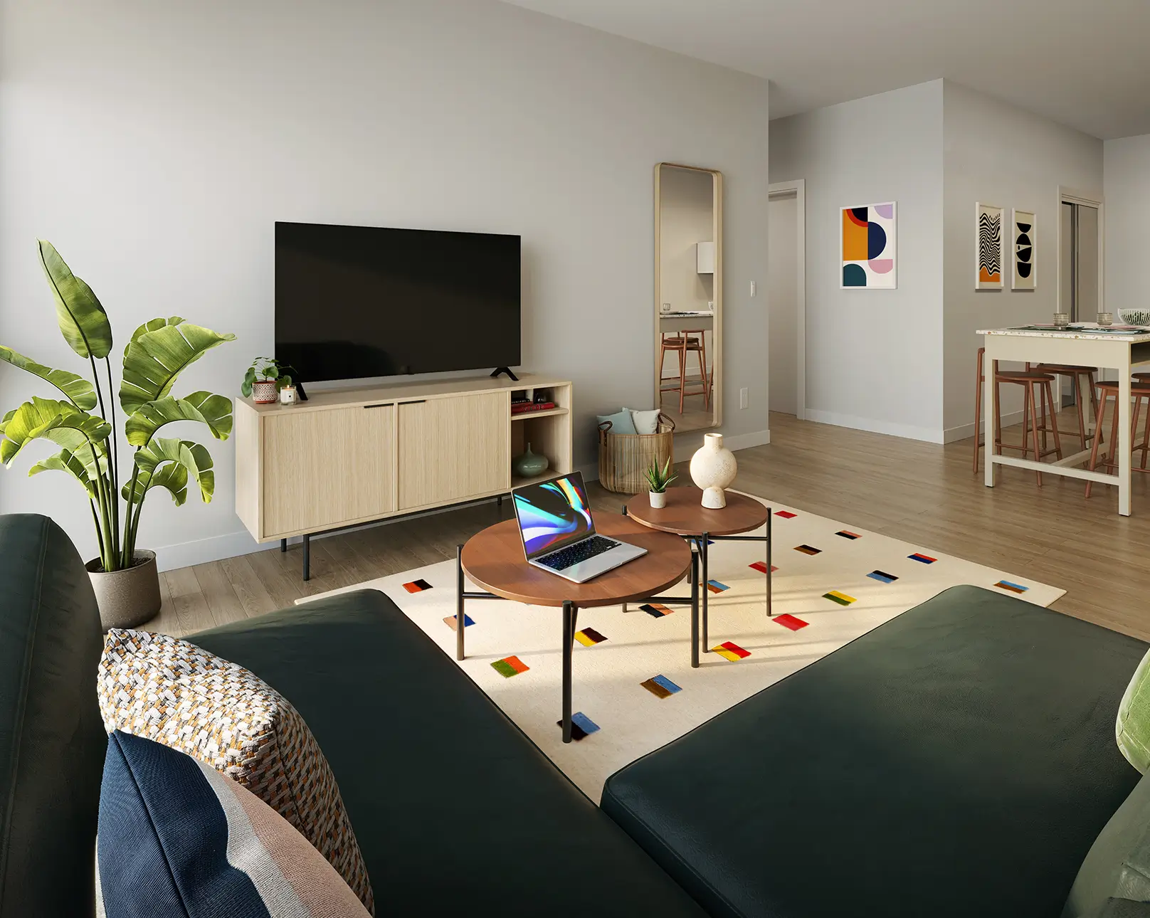 furnished living room