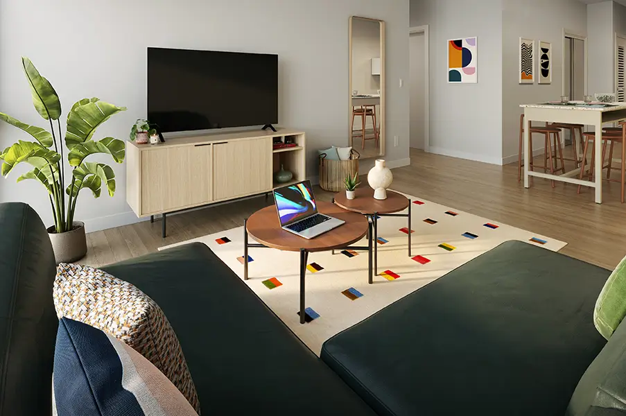 furnished living room
